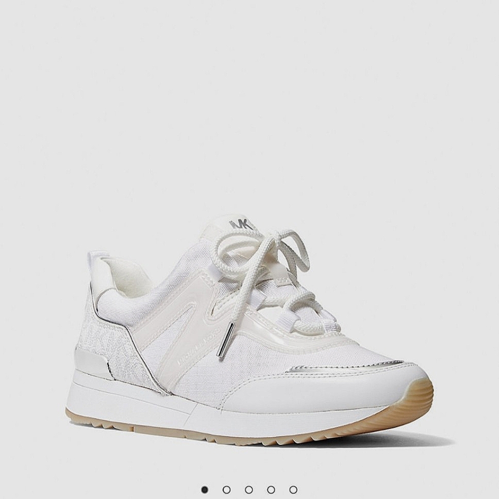 Michael Kors Pippin Logo and Leather Trainer